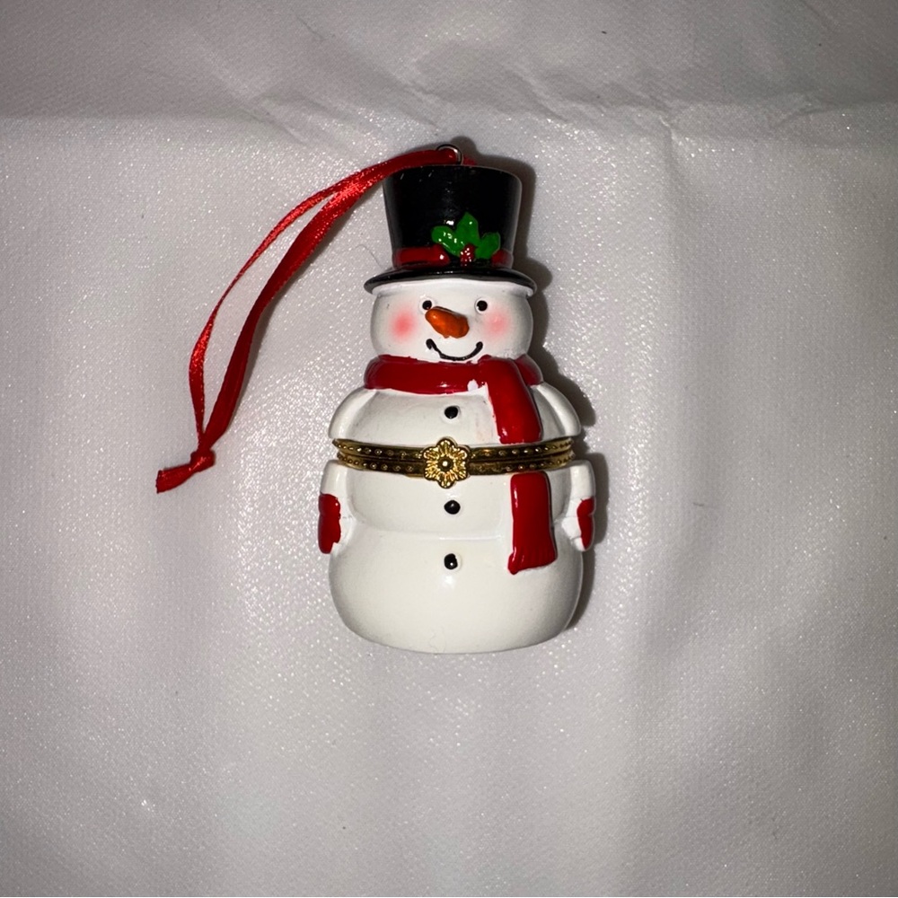 Festive Snowman Ornament ring box
